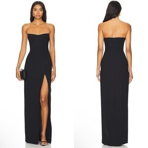 Amanda Uprichard X REVOLVE Ivy Strapless Maxi Gown In Black